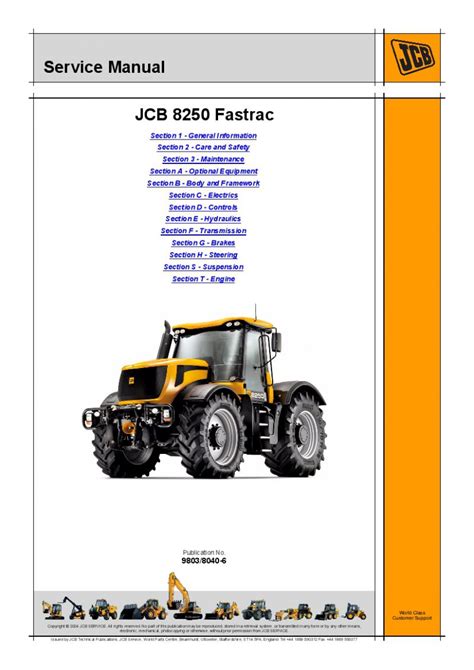 Jcb Fastrac 8250 Workshop Service Manual