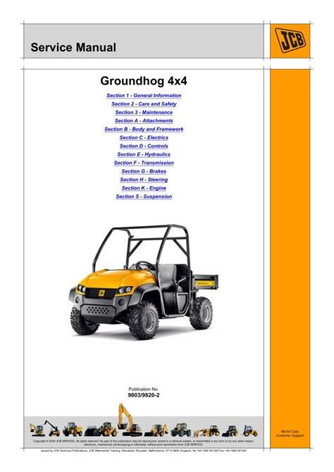 Jcb Groundhog 4x4 Utility Vehicle Service Repair Manual Download