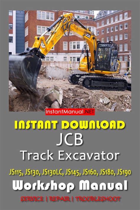 Jcb Js115 Js130 Js130lc Js145 Js160 Js180 Tracked Excavator Service Repair Workshop Manual Download