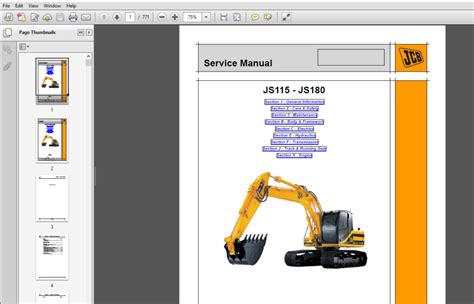 Jcb Js115 Js130 Js145 Js160 Js180 Excavator Service Manual