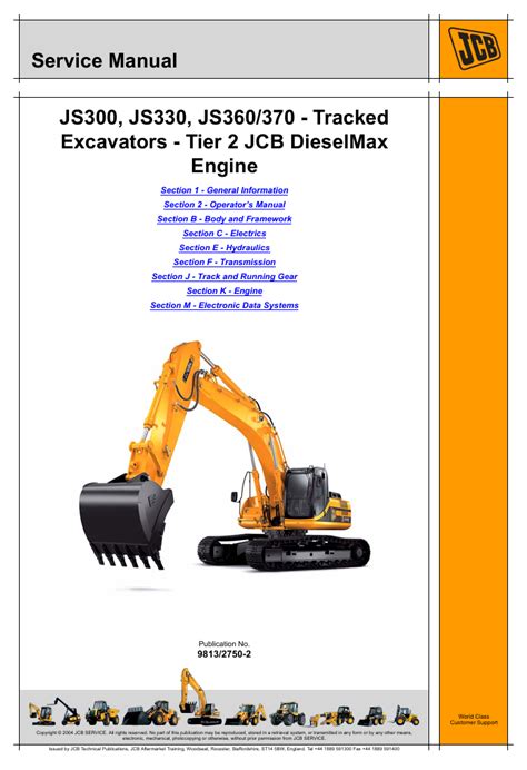 Jcb Js330 Js450 Js460 Tracked Excavator Service Repair Workshop Manual Instant Download