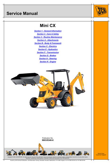 Jcb Mini Cx Backhoe Loader Service Repair Manual Download