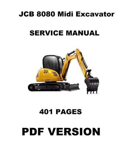 Jcb Service 8080 Midi Excavator Manual Shop Service Repair Book