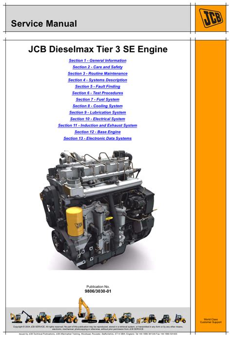 Jcb Service Dieselmax Tier 3 Se Diesel Engine Manual Workshop Service Repair Manual