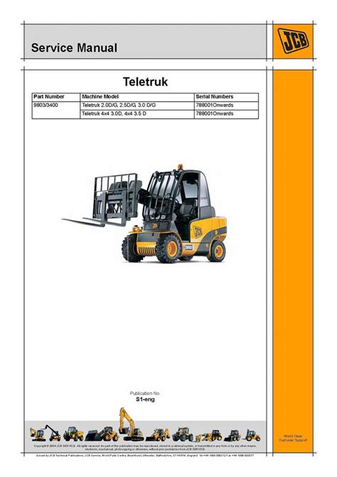 Jcb Teletruk 2 0 D G 2 5 D G 3 0 D G 3 5d Service Manual