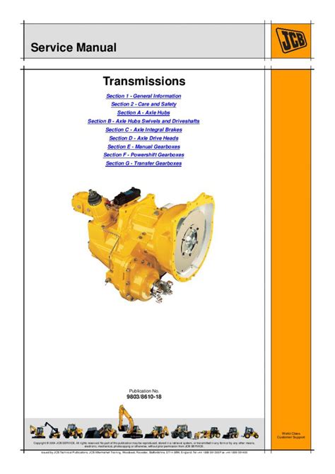 Jcb Transmission Service Repair Workshop Manual Instant Download