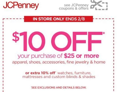 Jcpenney In-store Printable Coupons 10 Off $25