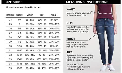 Jeans Conversion Chart Women