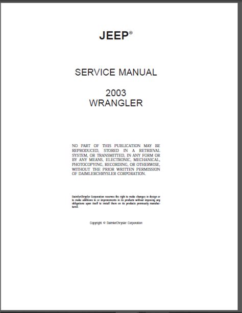 Jeep Tj Service Repair Workshop Manual 1997 2006