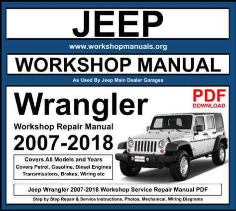 Jeep Wrangler Jk 2007 2011 Workshop Repair Manual