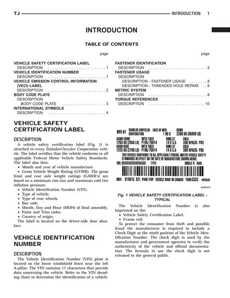 Jeep Wrangler Tj Service Repair Manual 2003 2004