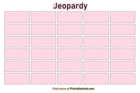 Jeopardy Printable Template