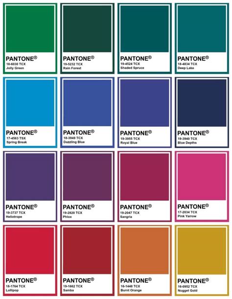Jewel Tone Color Chart