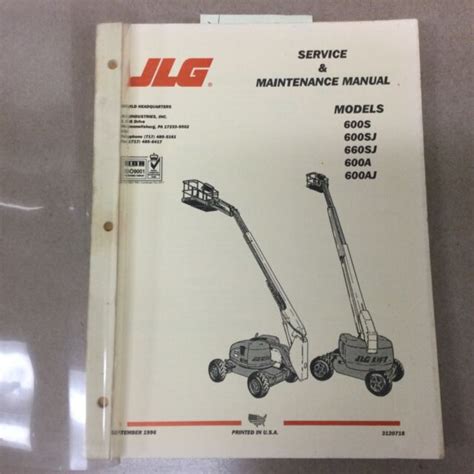 Jlg 600s Sj 660sj 600a Aj Workshop Service Repair Manual Download Prior To S N 0300080000 P N 3120718