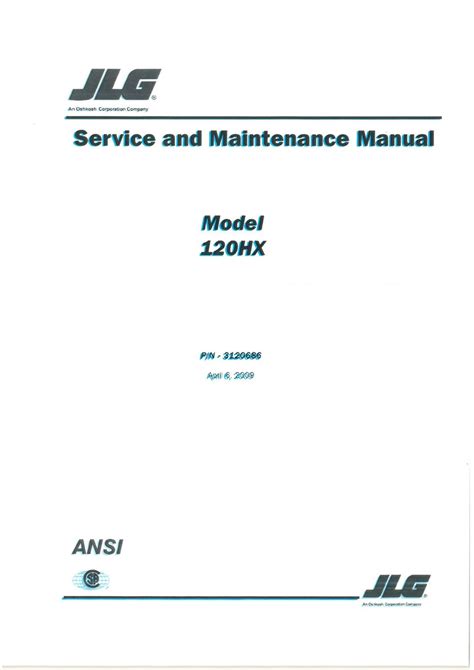 Jlg Boom Lifts 120hx Service Repair Workshop Manual Download P N 3120819