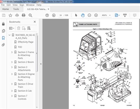 Jlg Forklift G6 42a Master Parts Manual