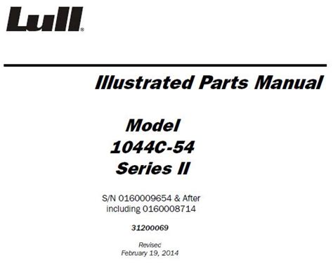 Jlg Lull Telehandlers 1044c 54 Series Ii Ansi Factory Service Repair Workshop Manual Instant Download P N 31200079