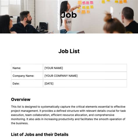 Job Listing Template