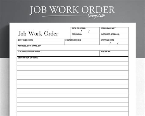 Job Order Form Template