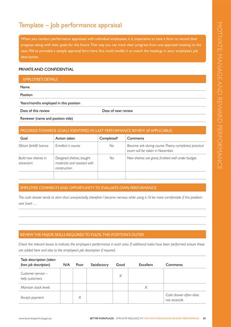 Job Performance Template