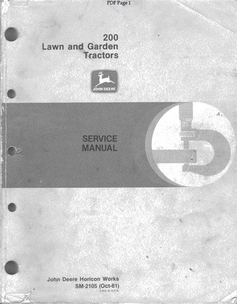 John Deere 200 Series Lawn Garden Tractor Service Repair Manual 1981 1995