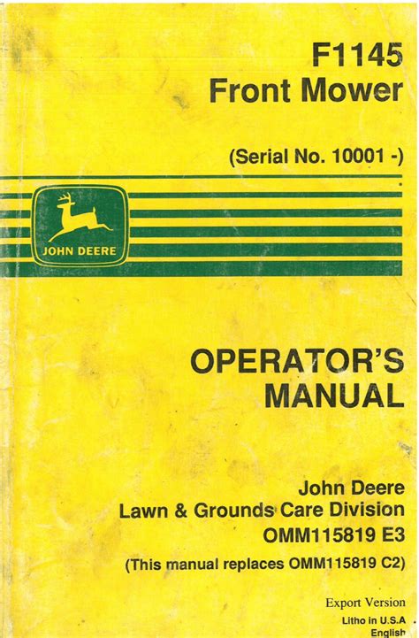 John Deere F1145 Repair Manual
