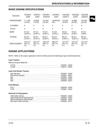 John Deere K Series Fd440v Fd501v Fd590v Fd620d Engine Full Service Repair Manual 1993 Onwards