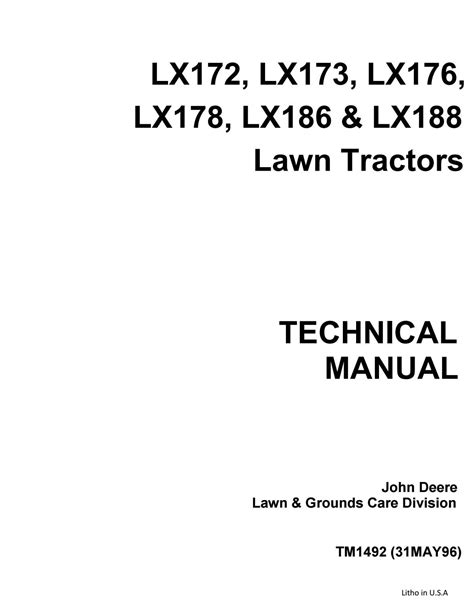 John Deere Mower Repair Manual Lx178