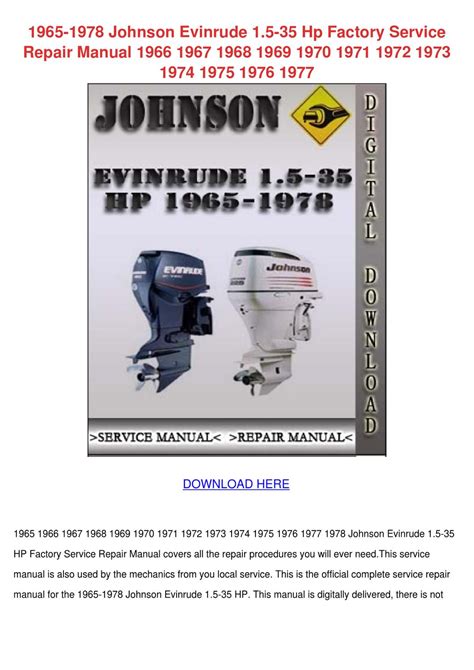 Johnson Evinrude 1 5 35 Hp 1965 1978 Factory Service Repair Manual Download