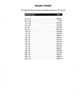 Johnson Evinrude Outboard 60hp 235hp Service Repair Manual Download 1974 1991