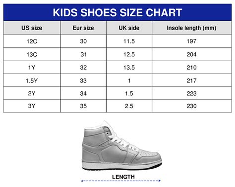 Jordan Youth Size Chart