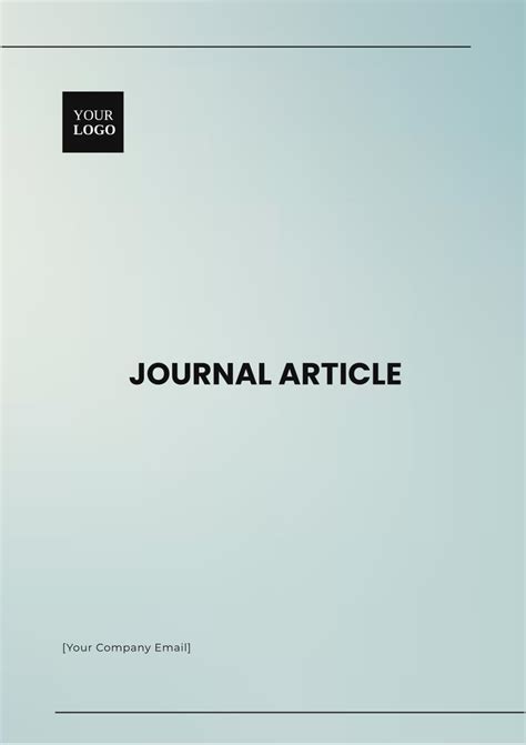 Journal Article Template