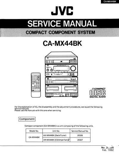 Jvc Ca Mx44bk Compact Component System Service Manual