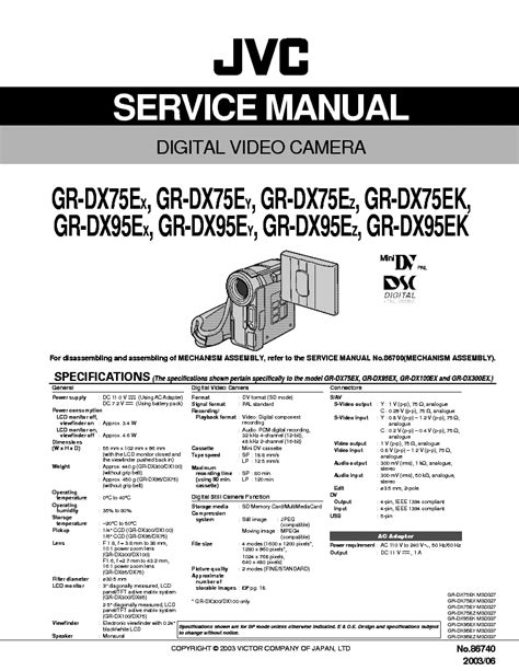 Jvc Gr Dz7 Series Service Manual Repair Guide