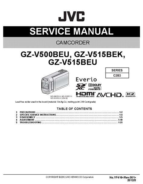 Jvc Gz V515 Service Manual And Repair Guide