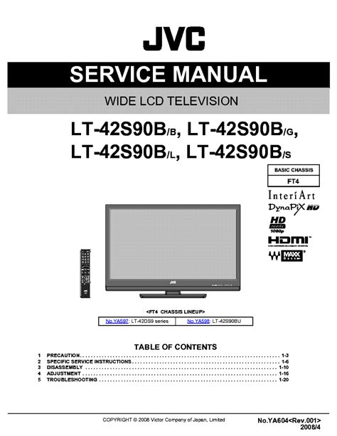 Jvc Lt 42s90b Lcd Tv Service Manual