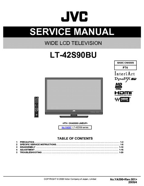 Jvc Lt 42s90bu Lcd Tv Service Manual Download