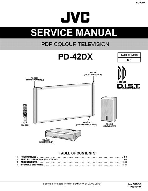 Jvc Pd 42v485 Plasma Tv Service Manual Download