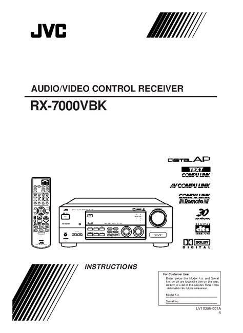 Jvc Rx 7000rbk Av Control Receiver Service Manual