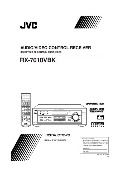 Jvc Rx 7010vbk Av Control Receiver Service Manual