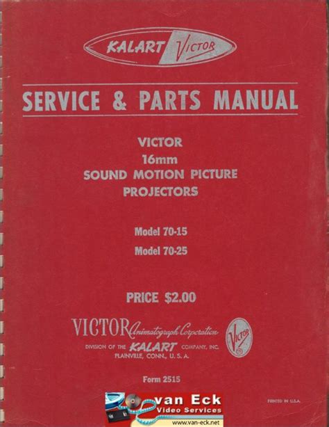 Kalart Victor Model 70 15 Model 70 25 Service Manual English