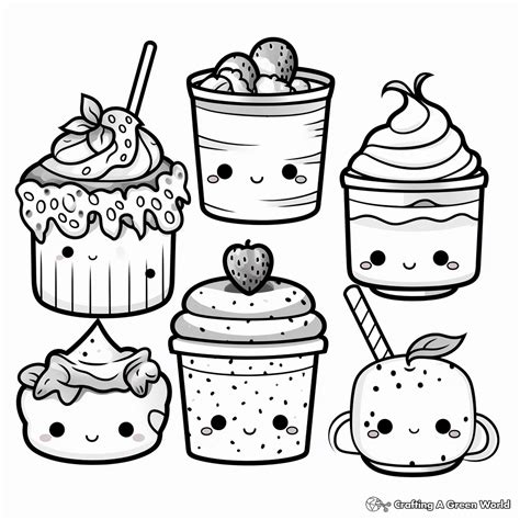 Kawaii Food Coloring Pages Printable