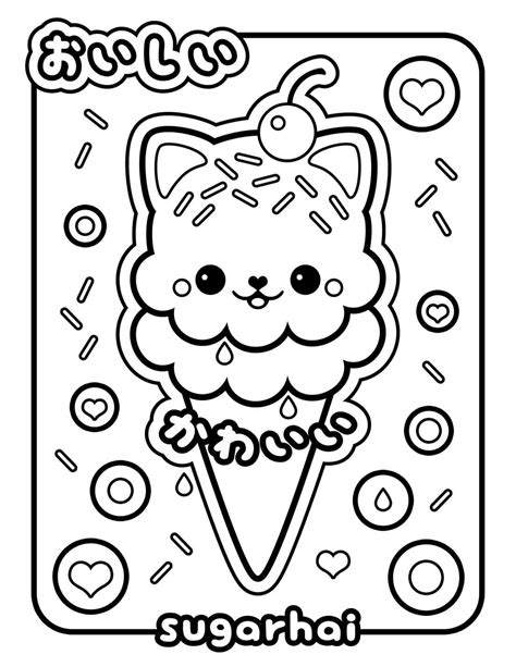 Kawaii Ice Cream Coloring Pages: A Journey of Creativity and Delight
