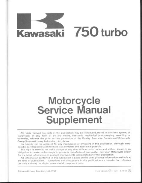 Kawasaki Gpz750 Turbo 1982 1985 Workshop Service Manual Pdf