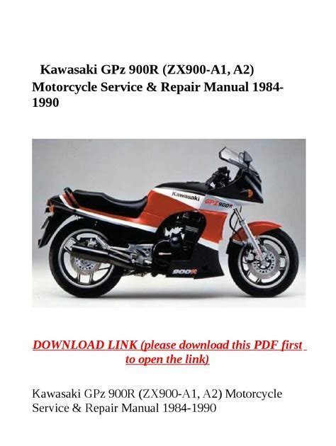 Kawasaki Gpz900r Zx900 1984 1990 Repair Service Manual Pdf