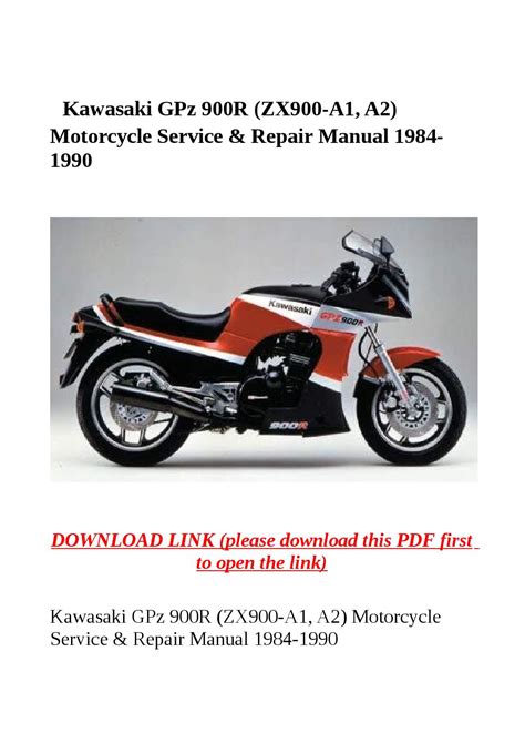 Kawasaki Gpz900r Zx900 1984 1990 Service Repair Manual