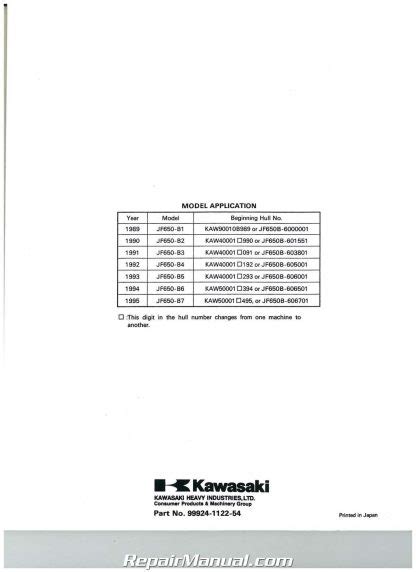 Kawasaki Jf650 1992 Factory Service Repair Manual