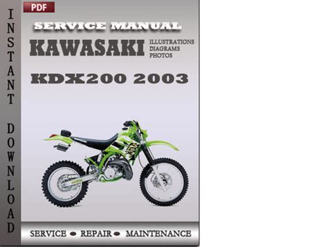 Kawasaki Kdx200 2003 Factory Service Repair Manual Download