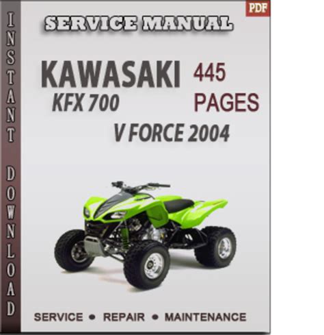 Kawasaki Kfx 700 V Force 2004 Factory Service Repair Manual Download