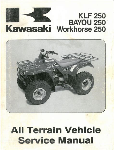 Kawasaki Klf250 Bayou 250 Workhorse 250 Atv Service Repair Manual Download 2003